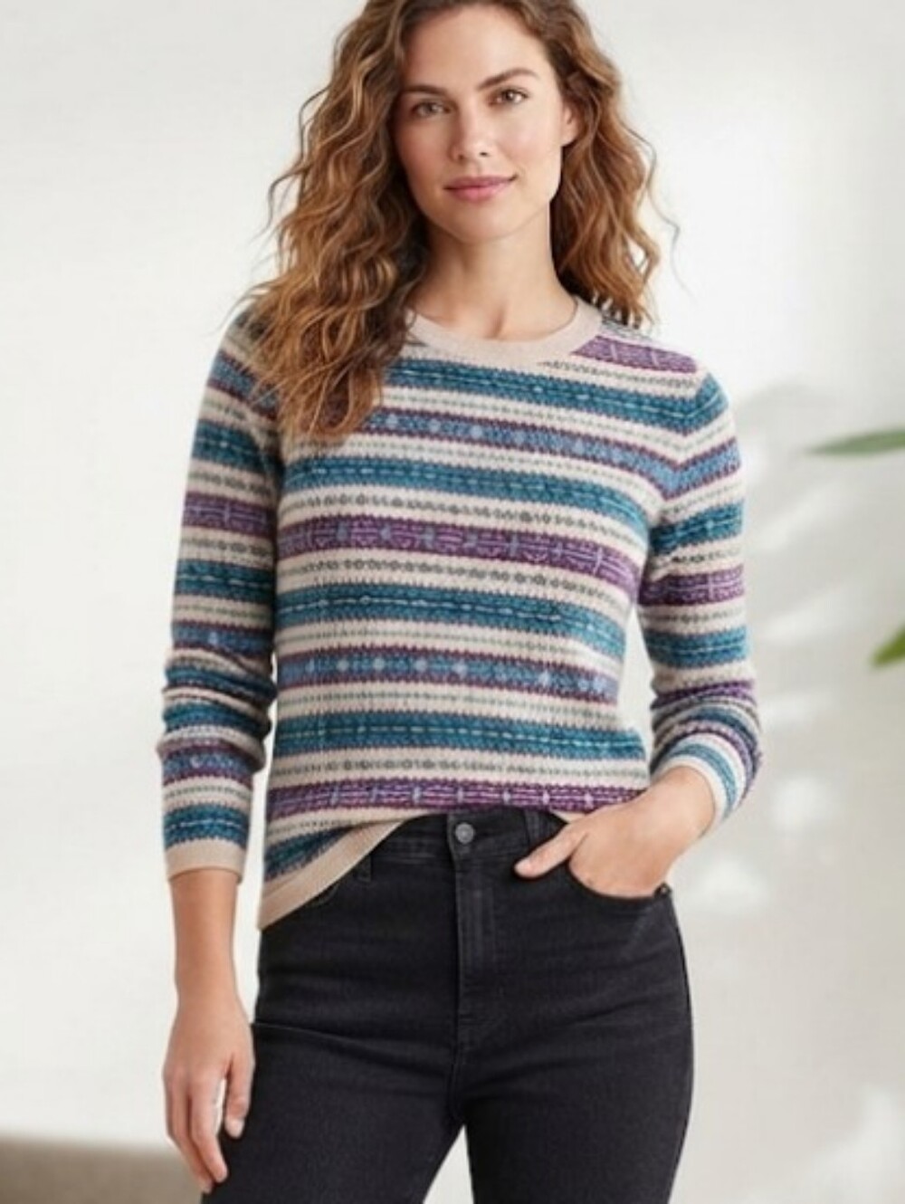 Lands'End 100% Cashmere Knitted Sweater Size Small 6-8